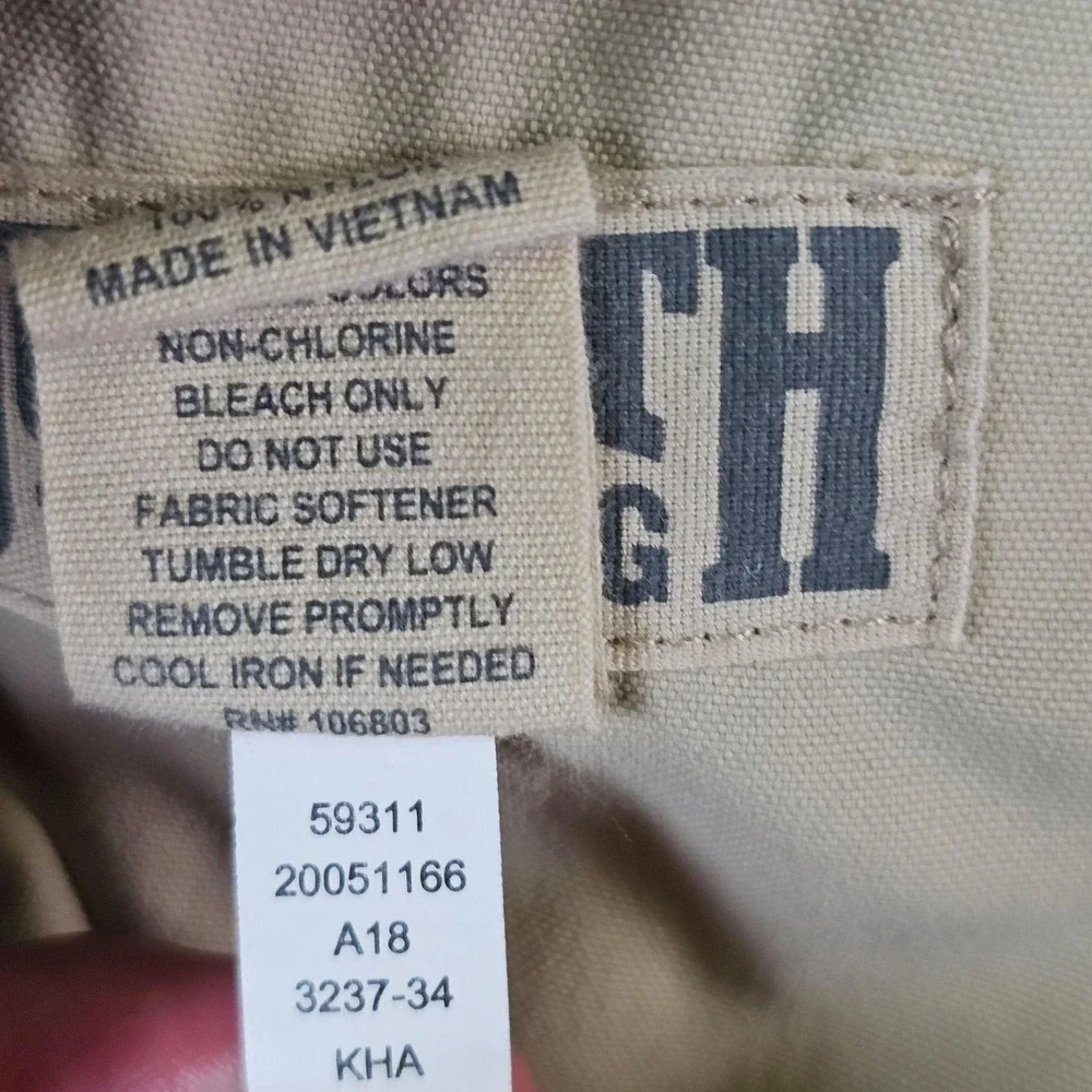 Duluth Trading Co Pants Mens 36x30 Beige Nylon Cargo Elastic Waist Outdoor